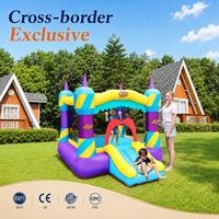 Château gonflable avec toboggan pour enfants, idéal pour l'extérieur et le jardin, 280x215x205cm, zone de saut, vente directe usine, MOQ 100