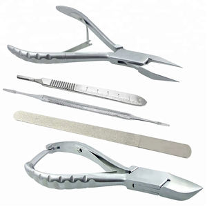 Juego de 5 piezas de instrumentos de podología de acero inoxidable con alicates de boca ancha y cuchilla curva para uñas encarnadas y limado de dedos - Product Image 1