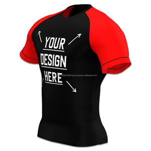 T-shirt de compression à manches courtes No Gi MMA BJJ, couche de base, tissu durable et extensible dans les quatre sens, Rashguard - Product Image 1