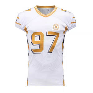 Camiseta de Fútbol Americano Personalizada de Alta Calidad para Hombre, Sublimada, Manga Corta, 100% Poliéster, Venta al Por Mayor - Product Image 1