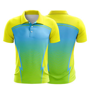 Polos personnalisés en polyester imprimés pour hommes 100% T-shirt polo élégant et respirant par sublimation pour hommes de grande taille - Product Image 1