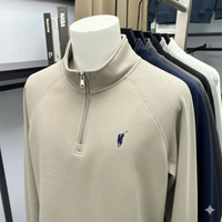 Sudadera con capucha de punto Erni Sports para hombre, con estampado digital y bordado, de forro polar y elastano/algodón de 380 g, con media cremallera y bloques de color, talla grande, para otoño.