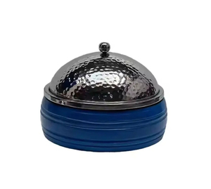 Marmite d'ustensiles de cuisine isolée de qualité supérieure avec casserole ronde en aluminium au design en bois et nacre dans des tailles personnalisées - Product Image 2