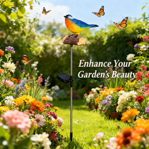 Buitensensor voor vogels, tuinpad, paddecoratie, solar LED tuinpaalverlichting - Product Image 2