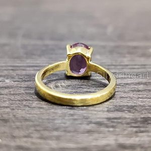 Anillo de Mujer con Piedra Preciosa de Alejandrita Natural, Piedra de Nacimiento de Junio, Regalo de Boda, Navidad, Anillo Apilable, Joyería, Anillo de Plata de Ley 925 - Product Image 6