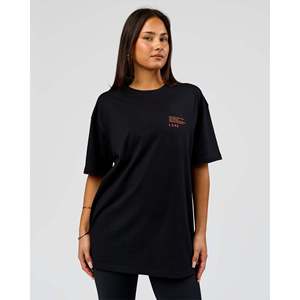 Camiseta Oversize de Algodón FLX - Negra con Serigrafía Ultra Naranja - Product Image 4