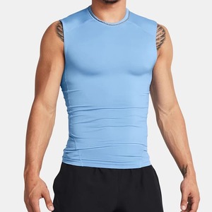 <b>Men's</b> Summer Sleeveless Running Tank Top Elastic Compression Gym Fitness <b>Singlets</b> Training Sport Vest Plus Size Top for Male - Product Image 1