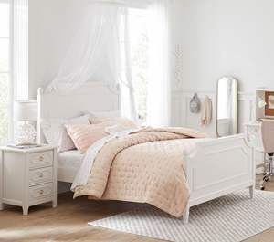 Meubles de chambre à coucher d'enfants haut de gamme en bois massif couleur blanche finition design moderne taille jumelle prix de gros - Product Image 4