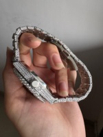 Montre Hip Hop Tendance Personnalisée Prix Usine avec Moissanite Glacée, Diamant, Saphir et Cristal, Plaqué Or Blanc 41mm