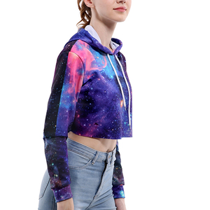 double <b>layered</b> heavyweight Crop <b>Top</b> Hoodie Customized Printing Log with no drawstring Cropped hoodie women - Product Image 5