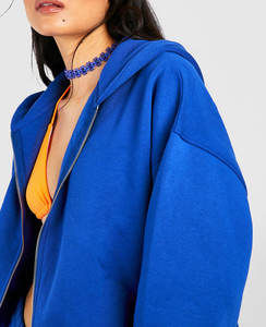 เสื้อฮู้ด1000หนาแบบไม่มีกระเป๋าสำหรับผู้หญิงเสื้อมีฮู้ดถักแบบลำลองไม่มีเชือกผูก - Product Image 1