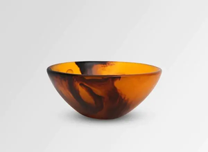 Bols à mélanger en résine orange et noir avec impression personnalisée Bol à salade en résine époxy avec cuillère pour salade de fruits de SCI à faible coût - Product Image 2