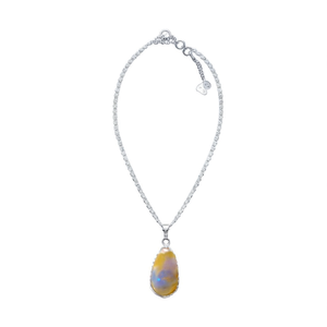 Collier en argent opale avec pendentif fin - Product Image 2