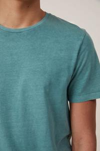 เสื้อยืดผ้าฝ้าย100% สำหรับผู้ชายทรงหลวมคอกลมลายตัวอักษรไม่มีลายพิมพ์ผ้าไหมคุณภาพสูงโลโก้ตามสั่ง - Product Image 5