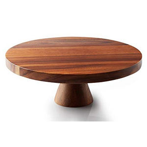 NUEVO SOPORTE DE MESA DE PANTALLA DE MADERA NATURAL MACIZA CON BASE DE MADERA PARA BAÑAR HERRAMIENTA DE PASTEL DE MADERA PARA RESTAURANTES FIESTAS SOPORTE DE PASTEL - Product Image 2