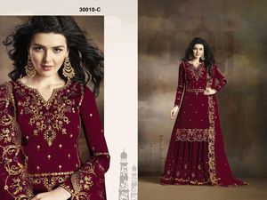 Salwar Kameez-seda de argolla con Dupatta, Multi hilo y Zari, bordado, proveedor mundial - Product Image 5
