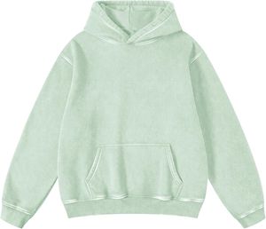 Sudadera con capucha lavada con ácido de gran tamaño para hombre, Jersey de algodón, ropa de calle, Sudadera con capucha con lavado desteñido para uso diario de moda - Product Image 5
