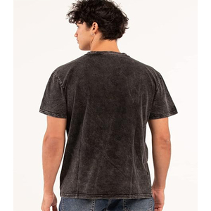 Camiseta Formal Personalizada con Logo, de Algodón, Oversize, Estampado Digital, Verano, con Letras, Lavada, para Hombre, Cuello Alto, Manga Corta - Product Image 3