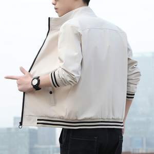 Chaqueta de bombardero de vuelo de invierno personalizada para hombre, lona de satén acolchada con cuello levantado, venta al por mayor - Product Image 2