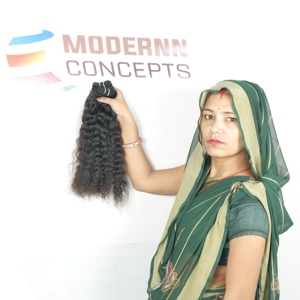 Extensiones de cabello humano indio puro virgen 100%, máquina de ondas profundas sueltas de la mejor calidad, paquetes dobles de trama, Onda de cuerpo recto rizado - Product Image 3