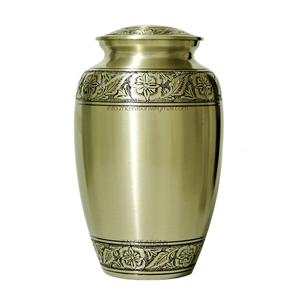 Urnas de cremación de la mejor calidad para adultos, venta al por mayor, urna de suministro funerario de metal de latón de peltre, patrón grabado personalizado, cenizas humanas - Product Image 4