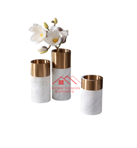 Vase en marbre noir pour la décoration de table de mariage, accessoires de décoration pour la maison et les mariages, prix de gros - Product Image 4