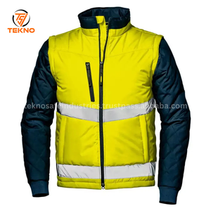 Manteau de travail extérieur Long et durable de qualité supérieure veste imperméable réfléchissante Softshell haute visibilité service OEM en coton polyester à séchage rapide - Product Image 5