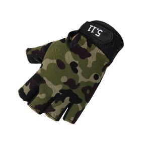 Venta al por mayor de cómodos guantes de gimnasio de medio Dedo de diseño personalizado accesorio de fitness para hombres para ciclismo levantamiento de pesas hechos de cuero - Product Image 3