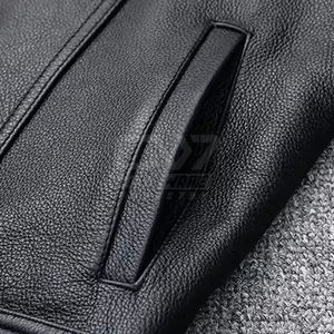 2025 cuero hecho a medida al por mayor tasa hombres Chaleco de cuero de alta calidad transpirable Material duradero Chaleco de cuero - Product Image 5