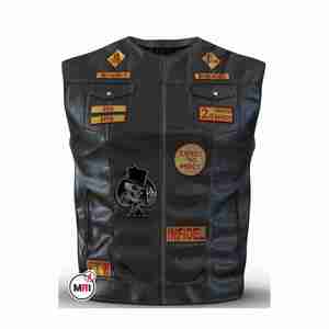 เสื้อกั๊กคลาสสิกสำหรับนักขี่จักรยานเสื้อหนังแขนกุดกันหนาวแบบลำลองสำหรับฤดูหนาวออกแบบได้ตามต้องการ - Product Image 1