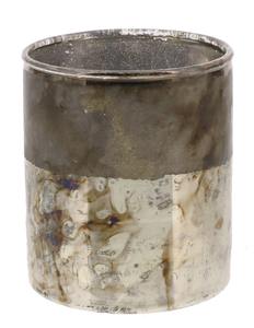 Portavelas de Vidrio Rústico Industrial, Acabado en Plata Antigua de Dos Tonos, Resistente al Calor, Ecológico, Hecho a Mano, para Pascua - Product Image 3