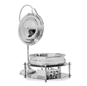 Divers chauffe-plats en métal de luxe Fête indienne Chauffe-plats d'occasion Plat de service de restauration en argent Présentoir de plats sous forme de buffet LED - Product Image 2