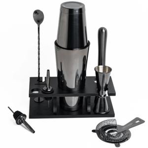 Restaurant Bar Accessories Professional Metal Bar Tool <b>Set</b> With <b>Cocktail</b> Shaker Jigger Strainer For Hotel Lounge And Event Use - Product Image 2