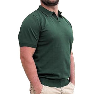 Chemises de golf décontractées personnalisées de haute qualité pour hommes, manches courtes, col en V, anti-froissement, imprimées, en coton, douces et respirantes - Product Image 2