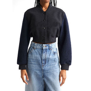 Veste universitaire pour femmes, principal fournisseur, avec manches en cuir Veste élégante pour dames de baseball Letterman pour tenue décontractée - Product Image 1