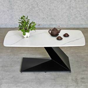 Modern Rectangular Stone Top Coffee <b>Table</b> 110x55x45cm Iron Legs Living Room Furniture <b>Side</b> <b>Table</b> Durable Set - Product Image 5