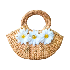 กระเป๋าถือผักตบชวาธรรมชาติพร้อมกระเป๋าถือทำมือกระเป๋าผู้หญิงสำหรับผู้หญิงกระเป๋าถือสตรีเหมาะสำหรับเป็นของขวัญและใช้ในชีวิตประจำวัน - Product Image 1