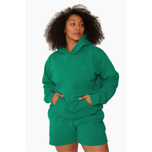 Conjunto de Sudadera con capucha y pantalones cortos para mujer de alta calidad 100% Material de algodón Ligero Impresión de logotipo por encargo Servicio OEM - Product Image 1