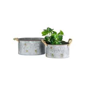 Nouveau Design Antique forme personnalisée jardinières de grande taille galvanisé plantes conteneur pour la maison accessoire salon décor plantes Pot - Product Image 3