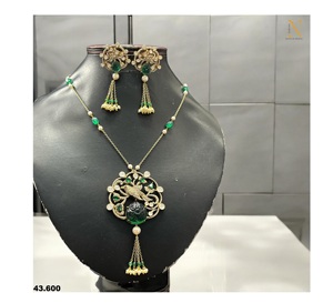 Colección de perlas de agua de mar Plata de Ley 925 Piedra preciosa Moissanite Diamante Colgante Collar Pendientes Conjunto Oro para boda de mujer - Product Image 1