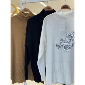 Pull en tricot décontracté avec détails brodés pour la saison d'automne - 1340 - Product Image 1