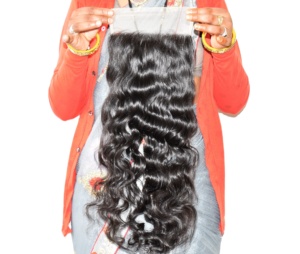 Produit authentique, fermeture en cheveux humains indiens à double trame, cuticules alignées, ondulée, extension non traitée, prix de gros naturel - Product Image 5