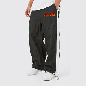 Pantalones Cargo Casuales de Alta Calidad para Hombre, Tela de Lona, Estilo Holgado, Paneles Laterales Lavados Personalizados, Dobladillo Ajustable - Product Image 6