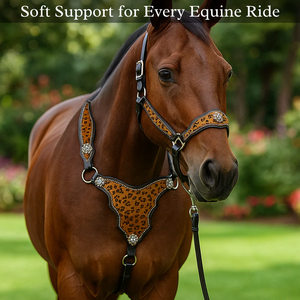 Cabecera de caballo de cuero occidental hecha a mano y coraza con hermosos Conchos - Product Image 2