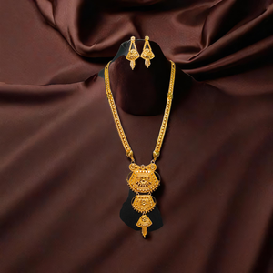 Conjunto de pendientes de collar de calidad premium con estilo único chapado en oro de 22 quilates para mujer, conjunto de pendientes de collar, joyería - Product Image 3