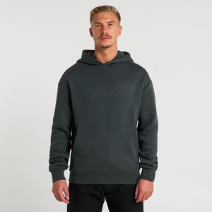 เสื้อฮู้ดแขนทำตามสั่งแบบมีฮู้ดสำหรับผู้ชายเสื้อฮู้ดผู้ชายสีดำแบบหลากหลายสีผ้าฝ้ายผสม - Product Image 3