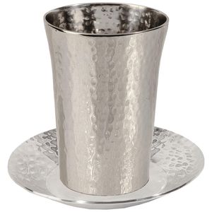 12 oz Kiddush Cups Shabbat Holidays kiddush Cup Brass With Silver Shabbat Jewish Religious Blessing <b>Wine</b> Cups From India - Product Image 1