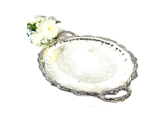 Top Selling <b>Large</b> Size Handmade Brass Food <b>Tray</b> Customized Shape for Home and Hotel Elegant Decorative Dessert <b>Serving</b> <b>Tray</b> - Product Image 2