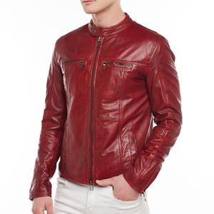 Nouvelle veste bomber en cuir véritable pour homme, coupe ajustée, douce, durable, tendance, style motard, imperméable, veste en cuir pour homme - Product Image 3