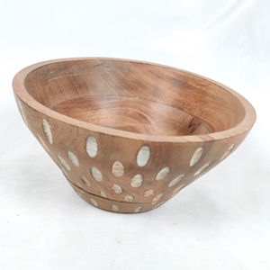 Bol de service en bois sculpté à la main, de haute qualité, écologique et naturel, pour la cuisine, la salle à manger et l'usage quotidien, au prix le plus bas - Product Image 1